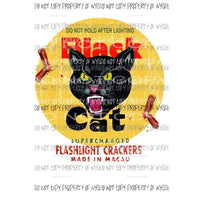 Black Cat # 4 USA America Fireworks Sublimation transfers Heat Transfer