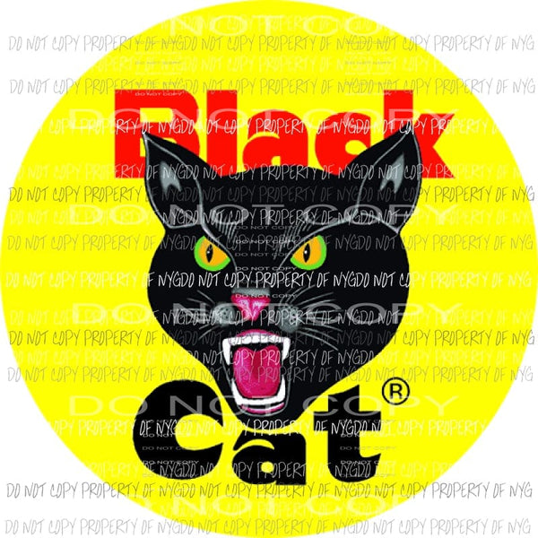 Black cat fireworks usa america Sublimation transfers Heat Transfer