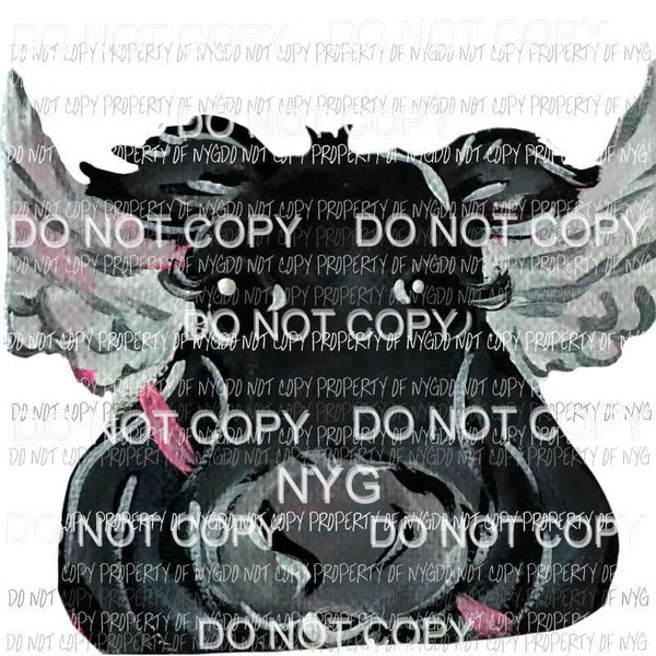 Black Cupid Cow Sublimation transfers Heat Transfer