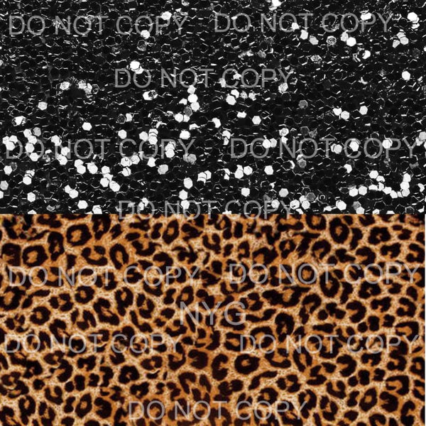 Black Glitter Leopard Sheet #2 Sublimation transfers - Heat 