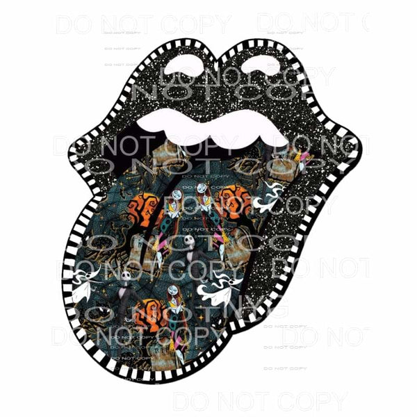 Black Glitter Lips Nightmare Before Christmas NBC Tongue 