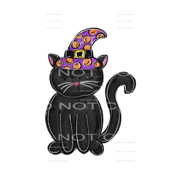 black halloween cat #8325 Sublimation transfers - Heat 