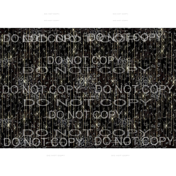 Black Leopard Gold Background Sheet Sublimation transfers - 