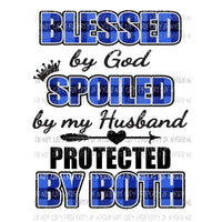 Blessed by god and husband Sublimation transfers Heat Transfer