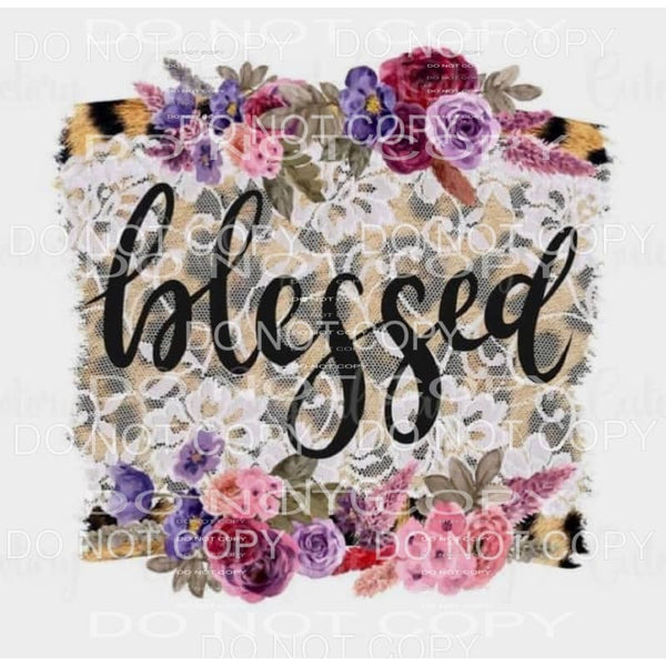 Blessed Leopard Lace Background Floral #1822 Sublimation 