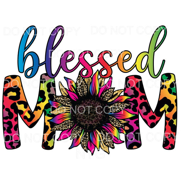 Blessed Mom Rainbow Leopard Sunflower #1064 Sublimation 