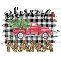 Blessed NANA #1 Christmas leopard truck tree buffalo plaid Sublimation transfers Heat Transfer