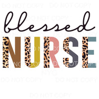 Blessed Nurse Half Leopard Sublimation transfers - Heat 
