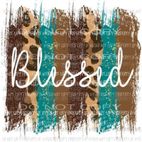 Blessed Paint pallet Brown and Turquoise Sublimation transfers Heat Transfer