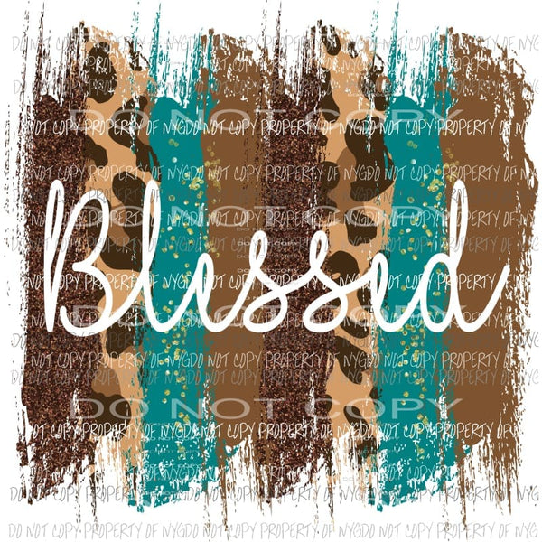 Blessed Paint pallet Brown and Turquoise Sublimation transfers Heat Transfer
