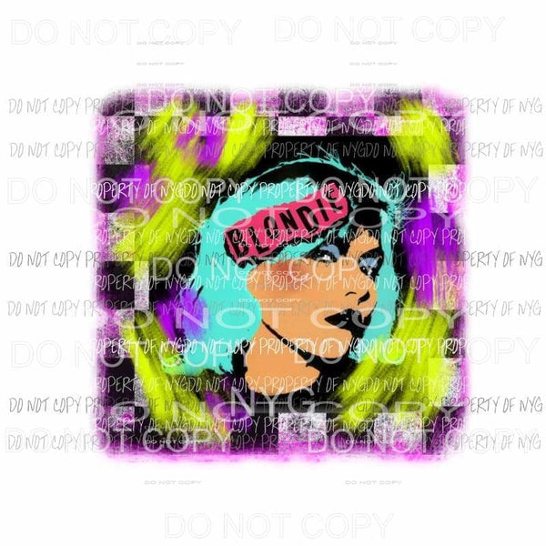 Blondie #6 purple yellow checkerboard Sublimation transfers Heat Transfer