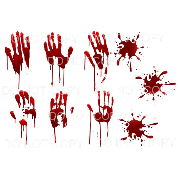 Blood hands Splatter # 4 Sublimation transfers - Heat 