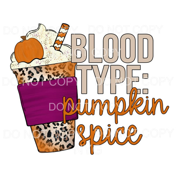 Blood Type Pumpkin Spice Leopard Burgundy Coffee Cup Fall 