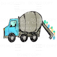 Blue Dump Truck Carrots Eggs Easter Sublimation transfers - 
