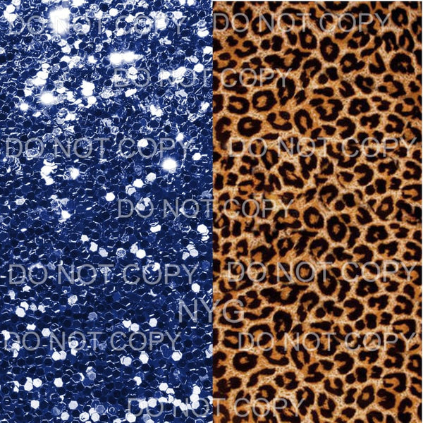 Blue Glitter Leopard Sheet #1 Sublimation transfers - Heat 
