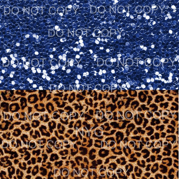 Blue Glitter Leopard Sheet #2 Sublimation transfers - Heat 