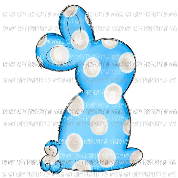 Blue Polka Dot Bunny #1 Sublimation transfers Heat Transfer