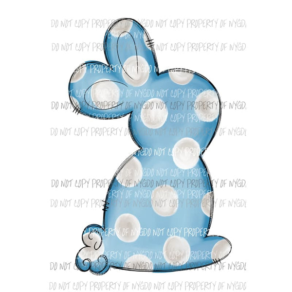 Blue Polka Dot Bunny #2 Sublimation transfers Heat Transfer