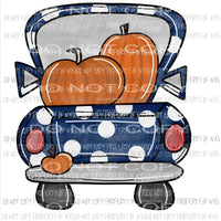 blue polka dot pumpkin truck Sublimation transfers Heat Transfer
