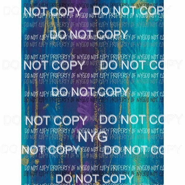 Blue Teal Gold Design Sheet Sublimation transfers 13 x 9 inches Heat Transfer
