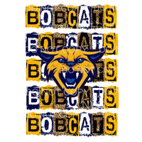 BOBCATS BLOCK GOLD AND BLACK # 4025 Sublimation transfers - 