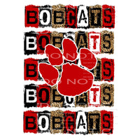 BOBCATS BLOCK Red # 2004 Sublimation transfers - Heat 
