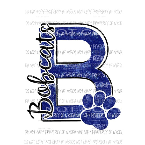 Bobcats School Letter B Sublimation transfers Heat Transfer