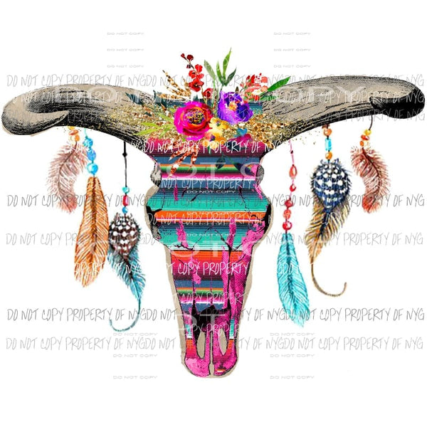 Boho Skull Sublimation transfers Heat Transfer