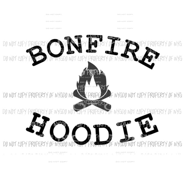 BonFire Hoodie Black Sublimation transfers Heat Transfer