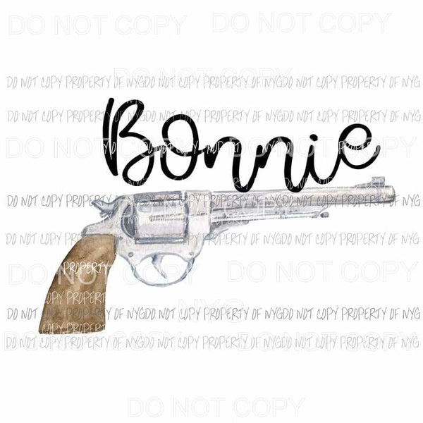 Bonnie pistol watercolor Sublimation transfers Heat Transfer