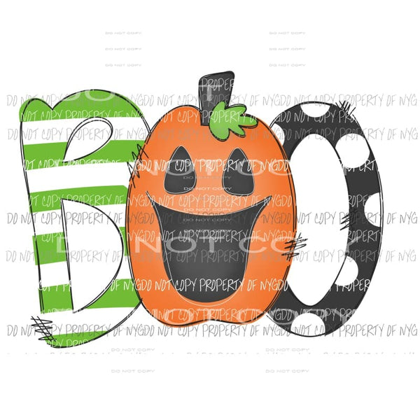 Boo # 3 Halloween Fall Sublimation transfers Heat Transfer