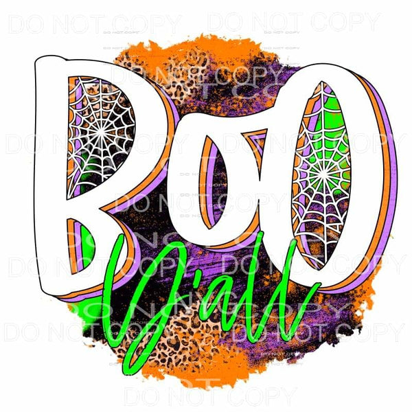 Boo Y’all Spider Webs Leopard Green Purple Orange Leopard 