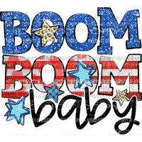 Boom Boom Baby Sublimation transfers Heat Transfer