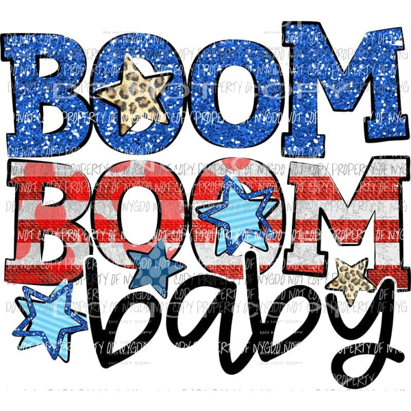Boom Boom Baby Sublimation transfers Heat Transfer