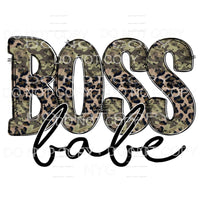 Boss Babe Camo Leopard Sublimation transfers - Heat Transfer