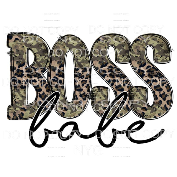 Boss Babe Camo Leopard Sublimation transfers - Heat Transfer