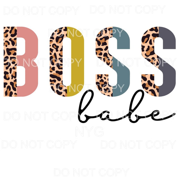 Boss Babe Half Leopard Sublimation transfers - Heat Transfer