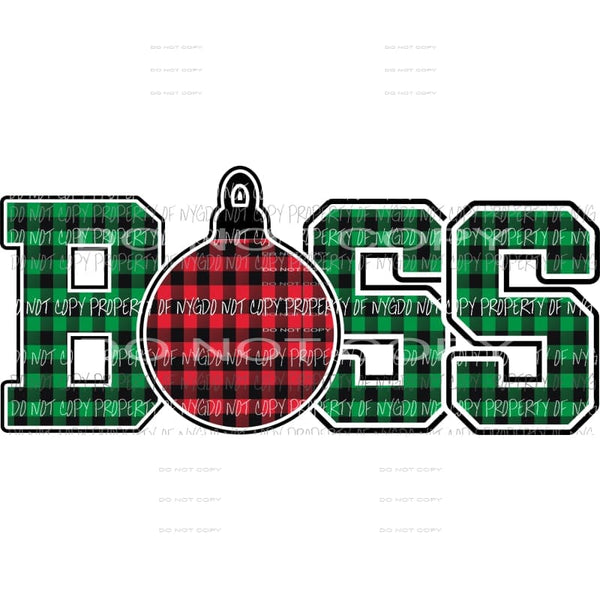 BOSS buffalo plaid ornament Sublimation transfers Heat Transfer
