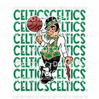 Boston Celtics stacked Sublimation transfers Heat Transfer