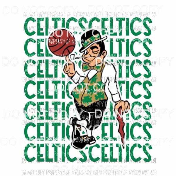 Boston Celtics stacked Sublimation transfers Heat Transfer