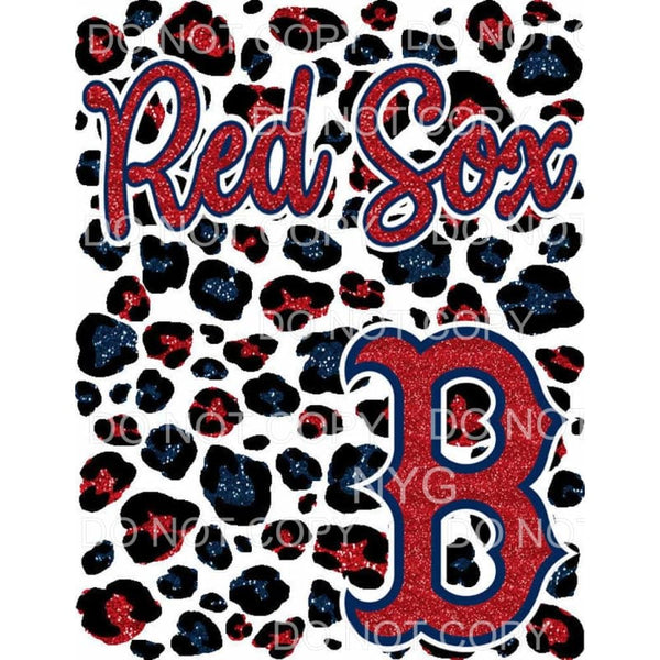 Boston Redsox Baseball Red Blue Leopard Glitter Background 