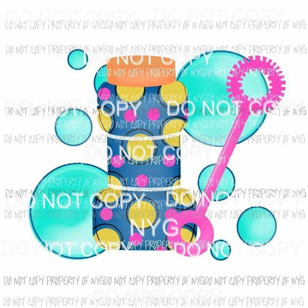 Bottle of Bubbles polka dots Sublimation transfers Heat Transfer