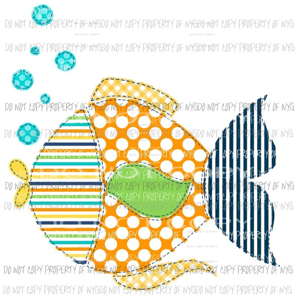 Boy Fish multiple patterns Sublimation transfers Heat Transfer