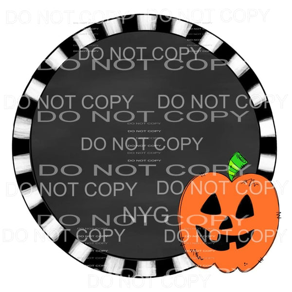Boy Jack O Lantern Pumpkin Blank Circle Frame Sublimation 