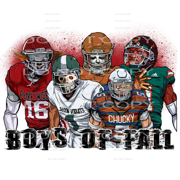 Boys of Fall Horror football # 1049 Sublimation transfers - 