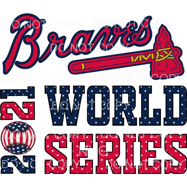 Braves 2021 World Series Champions Red Blue White Stars 