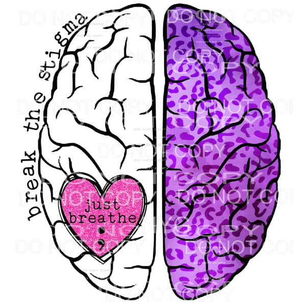 Break The Stigma Just Breath Purple Leopard Suicide 