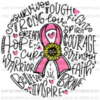 Breast Cancer Hope typo Sublimation transfers Heat Transfer