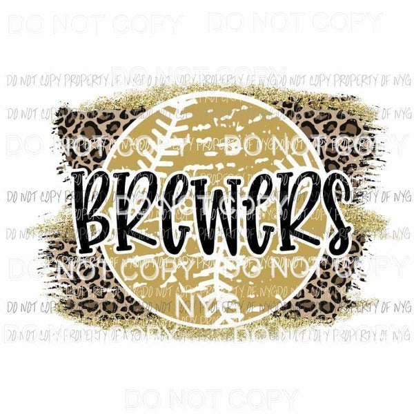 Brewers baseball leopard Sublimation transfers Heat Transfer