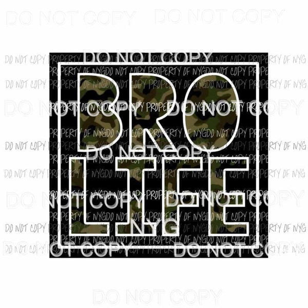 Bro Life camo Sublimation transfers Heat Transfer